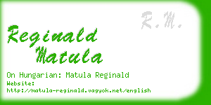 reginald matula business card